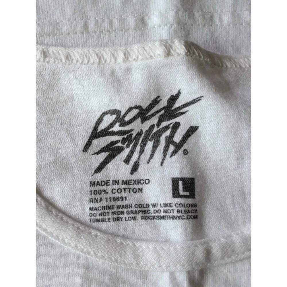 Rock Smith Men's  Explicit Tank Cotton T-Shirt White Size:‎ L